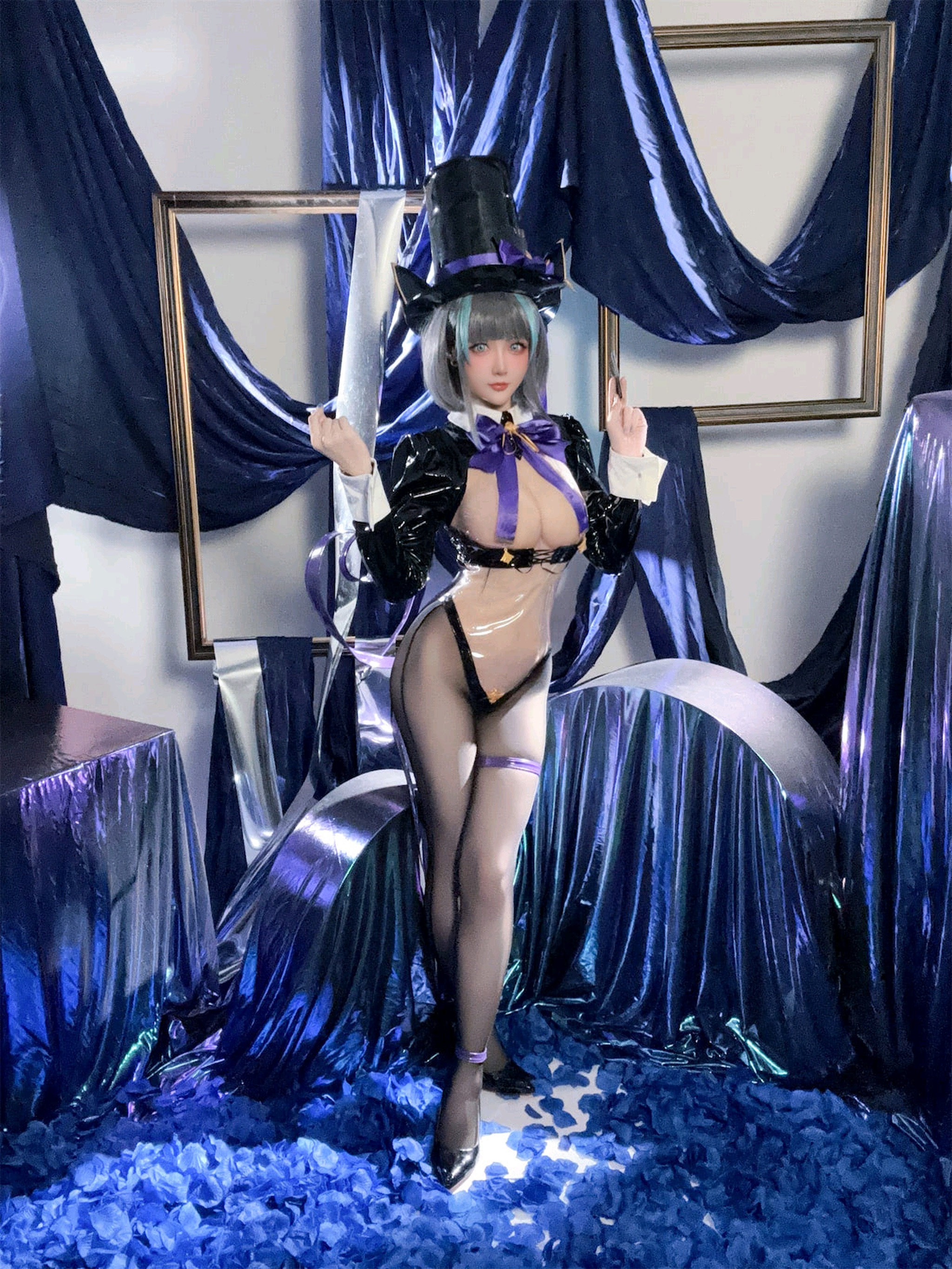 图片[1]-星之迟迟 – NO.242 柴郡 魔术师[32P][QB]-XikXak